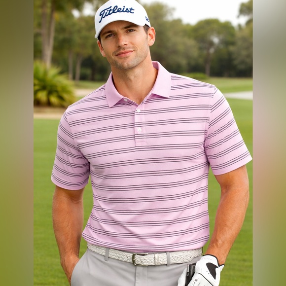 PGA Tour Other - PGA Tour Mens Medium Golf Polo Shirt Pink